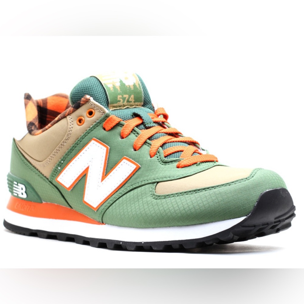 New Balance Green and Orange Athletic Shoes - Picture 2 of 13